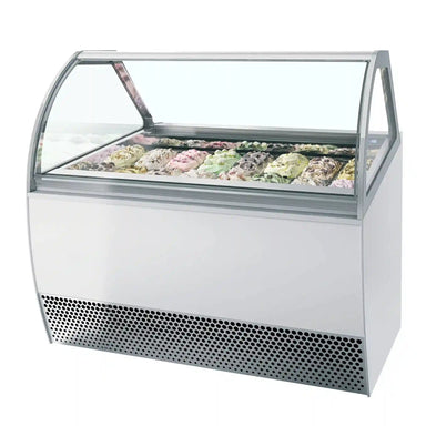 TEFCOLD MILLENNIUM LX16 Glassfrys 870 L, sedd rakt framifrån mot vit bakgrund