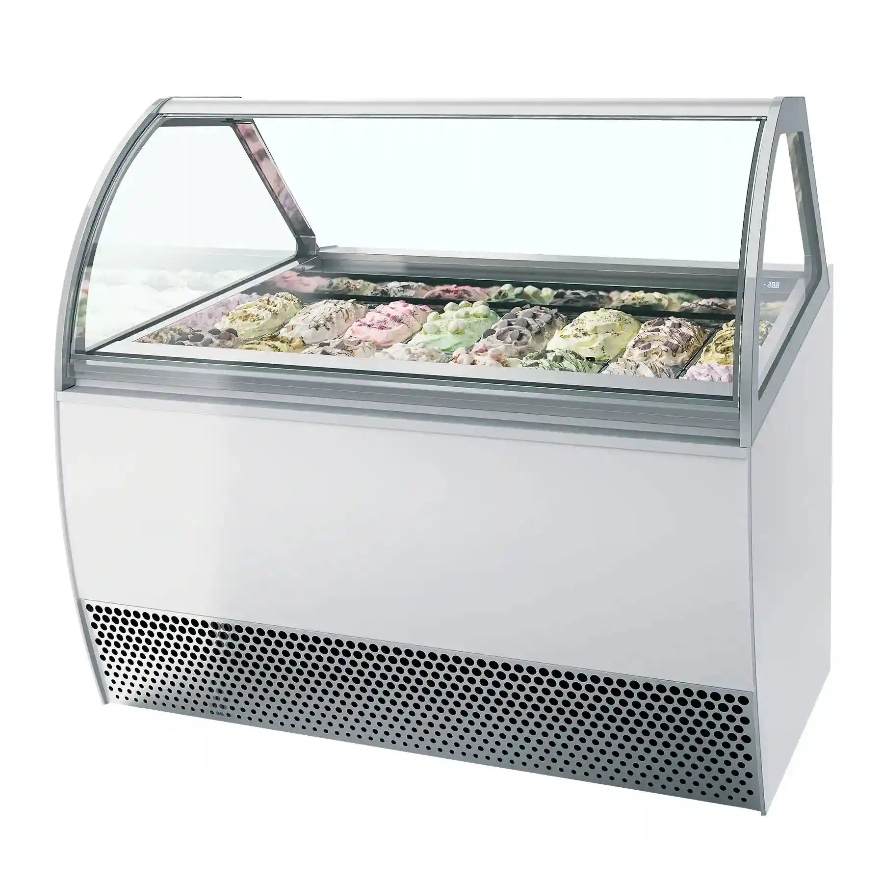 TEFCOLD MILLENNIUM LX18 Glassfrys 970 L, sedd rakt framifrån mot vit bakgrund