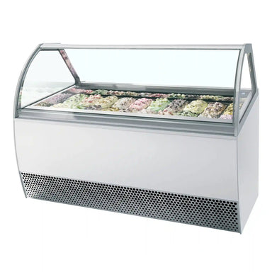 TEFCOLD MILLENNIUM LX20 Glassfrys 1080 L, sedd rakt framifrån mot vit bakgrund