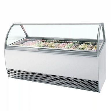 TEFCOLD MILLENNIUM LX24 Glassfrys 1300 L, sedd rakt framifrån mot vit bakgrund