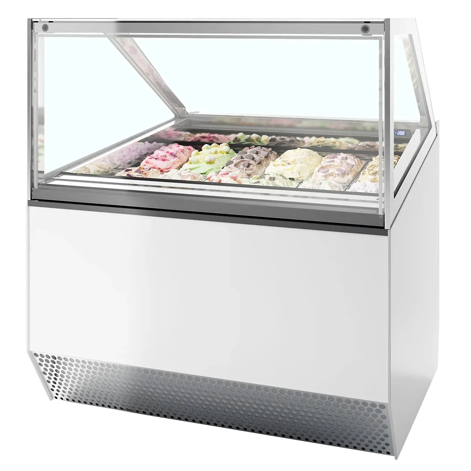TEFCOLD MILLENNIUM ST12 Glassfrys 630 L, sedd rakt framifrån mot vit bakgrund