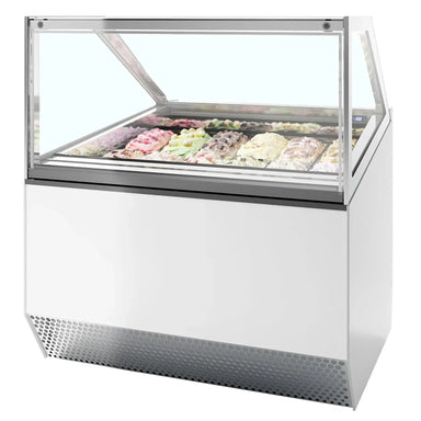 TEFCOLD MILLENNIUM ST12 Glassfrys 630 L, sedd rakt framifrån mot vit bakgrund