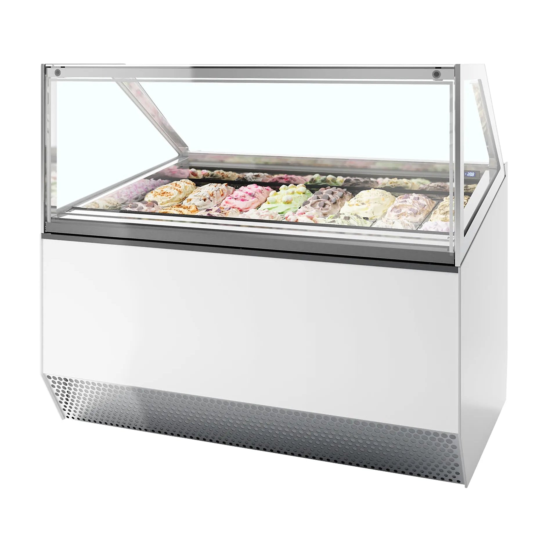 TEFCOLD MILLENNIUM ST16 Glassfrys 870 L, sedd rakt framifrån mot vit bakgrund