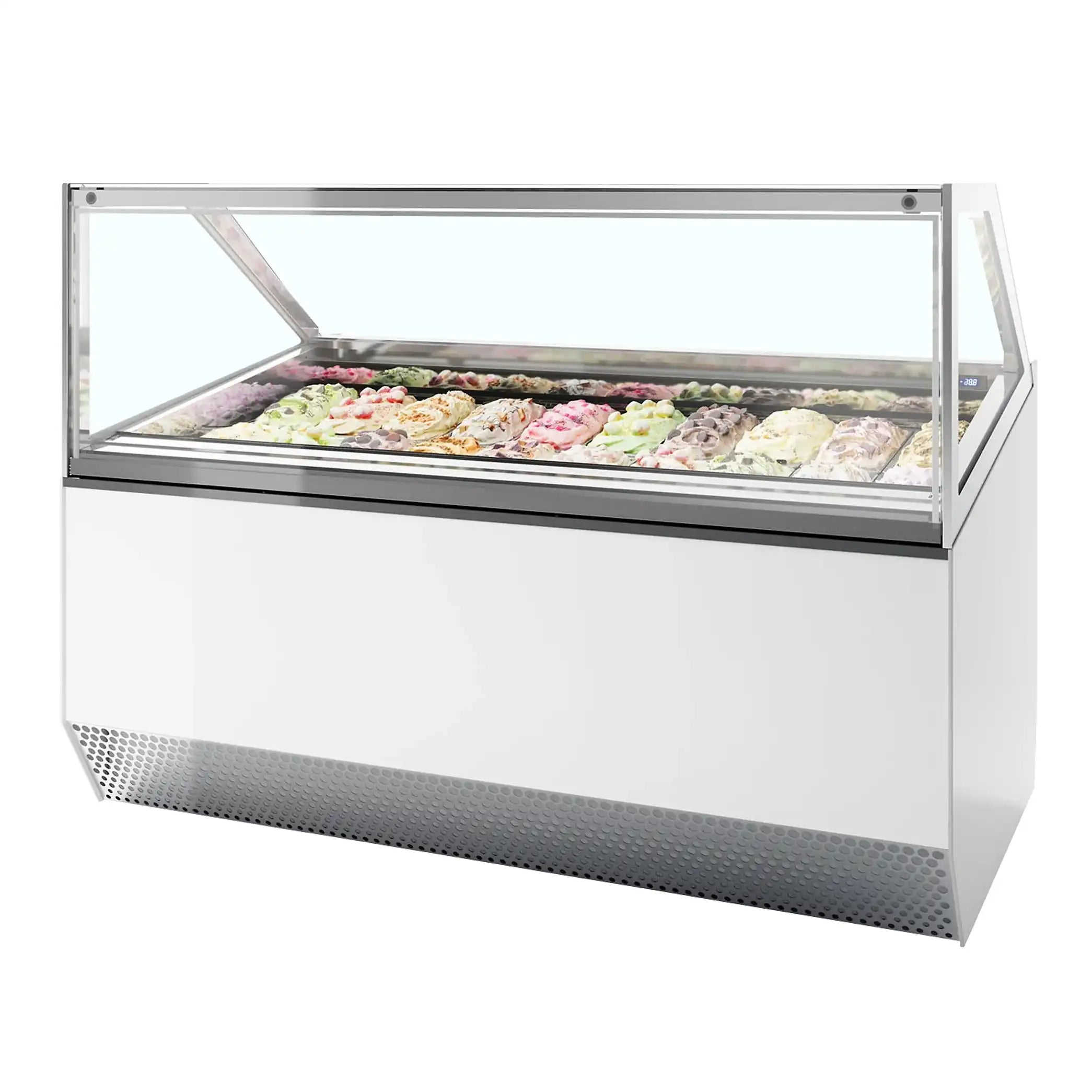 TEFCOLD MILLENNIUM ST20 Glassfrys 1080 L, sedd rakt framifrån mot vit bakgrund