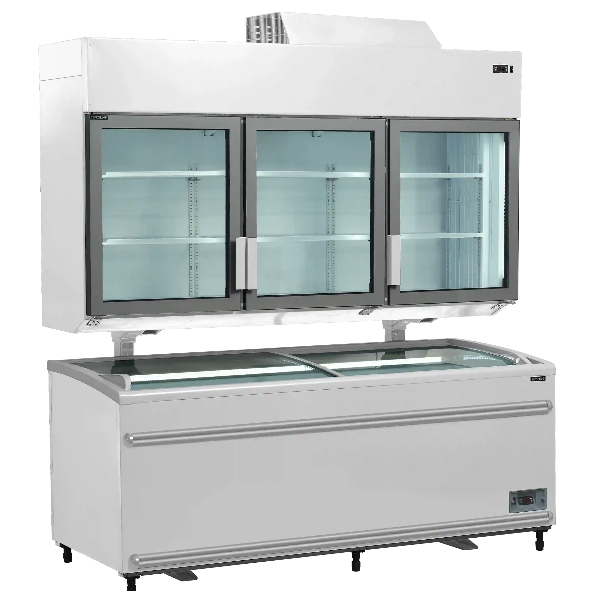 TEFCOLD MTF185 Väggfrys 779 L, detaljbild på ett hörn av produkten
