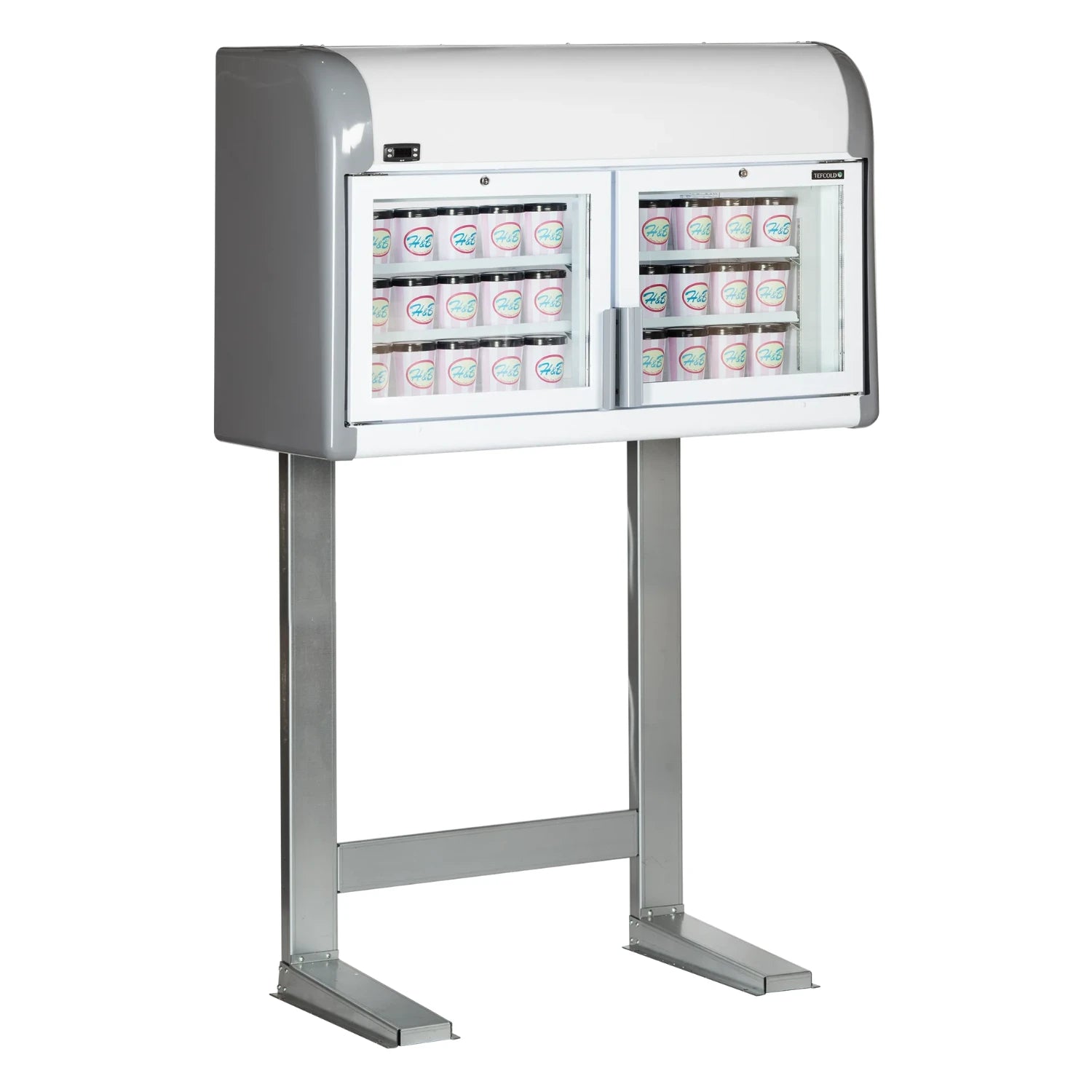 TEFCOLD MTF Mini Väggfrys 200 L, sedd från sidan mot vit bakgrund