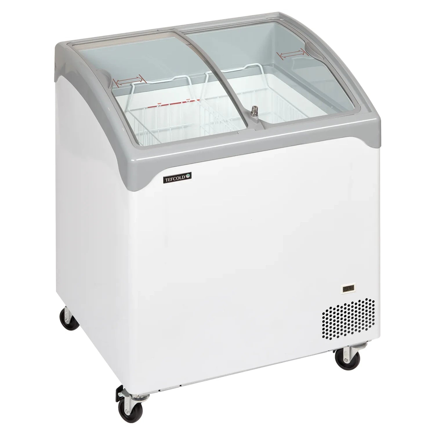 TEFCOLD NIC202SCEB Frysbox 185 L, sedd rakt framifrån mot vit bakgrund