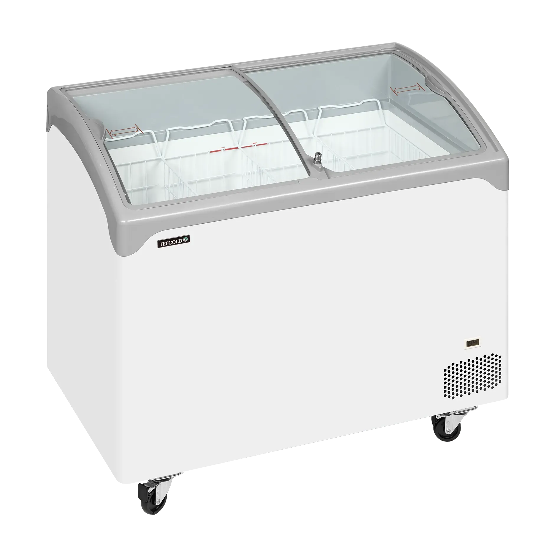TEFCOLD NIC302SCEB Frysbox 286 L, sedd rakt framifrån mot vit bakgrund