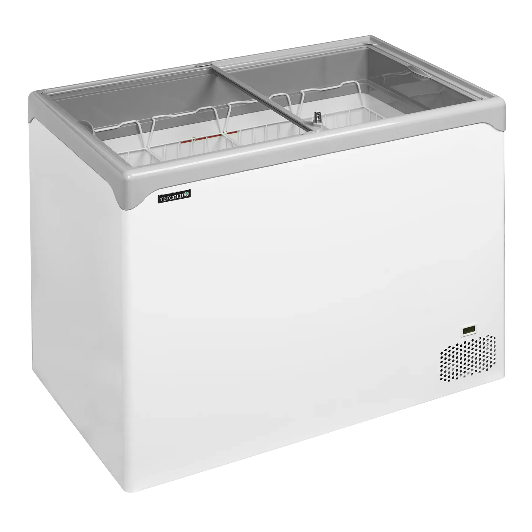 TEFCOLD NIC302SC Frysbox 288 L, sedd rakt framifrån mot vit bakgrund