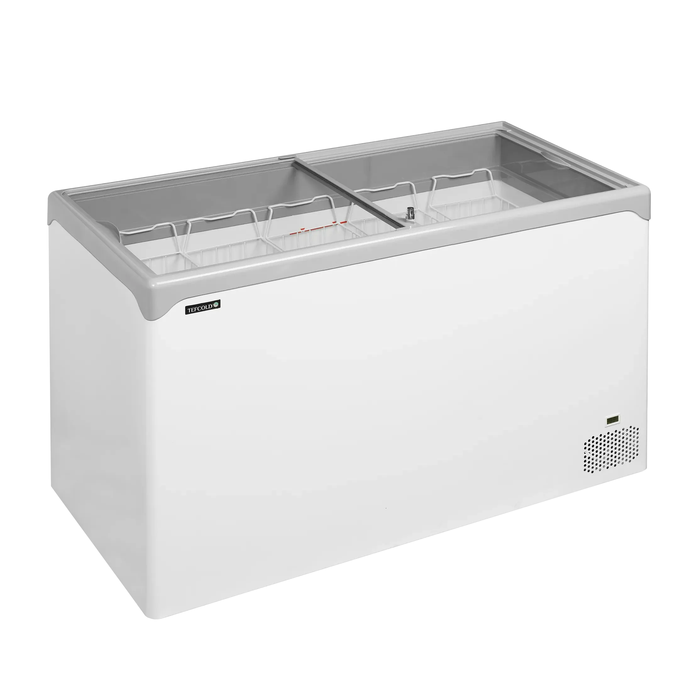 TEFCOLD NIC402SC Frysbox 390 L, sedd rakt framifrån mot vit bakgrund