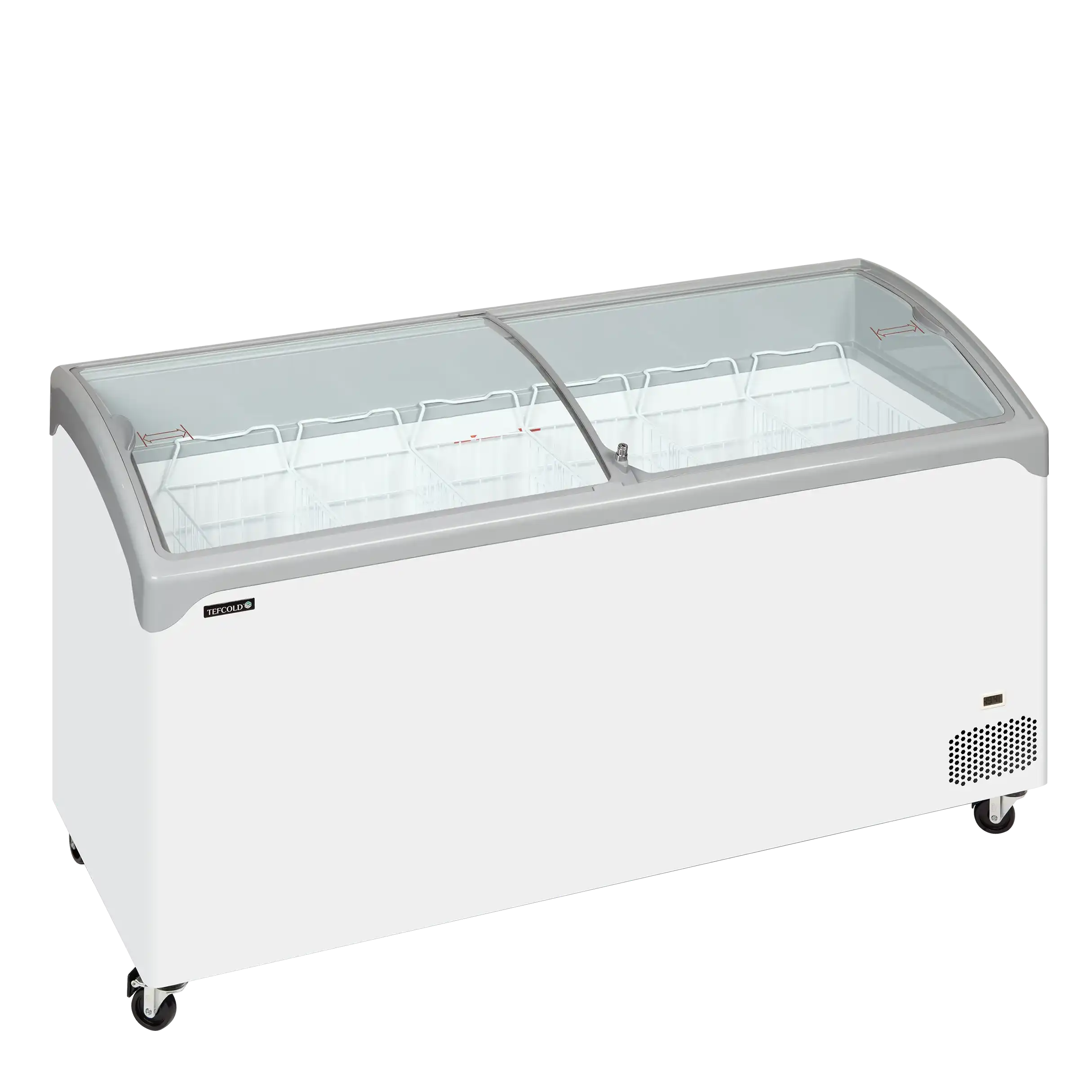 TEFCOLD NIC502SCEB Frysbox 475 L, sedd rakt framifrån mot vit bakgrund