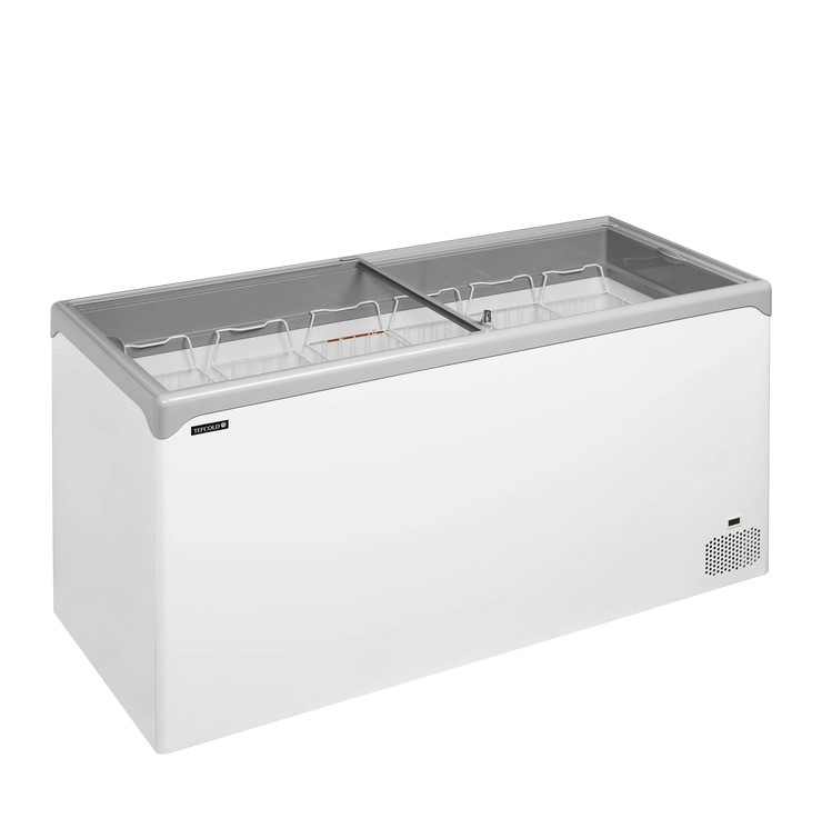 TEFCOLD NIC502SC Frysbox 478 L, sedd rakt framifrån mot vit bakgrund