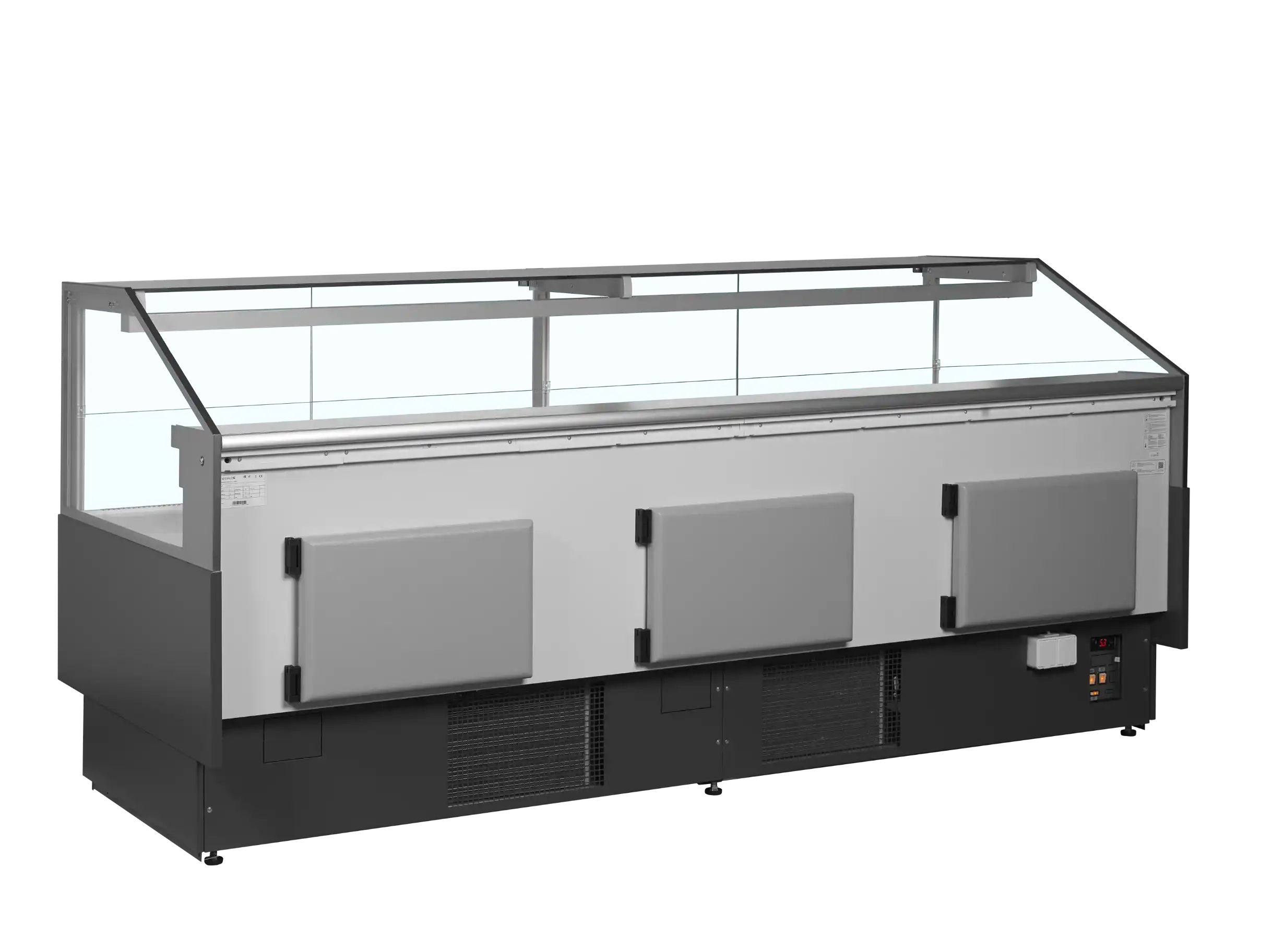 TEFCOLD SOCB25082 Kyldisk Ventilerad, invändig detaljvy av hyllor med kylda varor