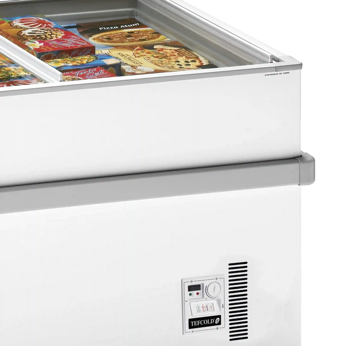 Kontrollpanel och frontdetalj på TEFCOLD SSF200 frysbox