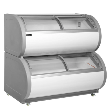 TEFCOLD TD500 Glassfrys 450 L, sedd rakt framifrån mot vit bakgrund