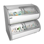TEFCOLD TD500 Glassfrys 450 L, ytterligare invändig vy som visar lådor med glass