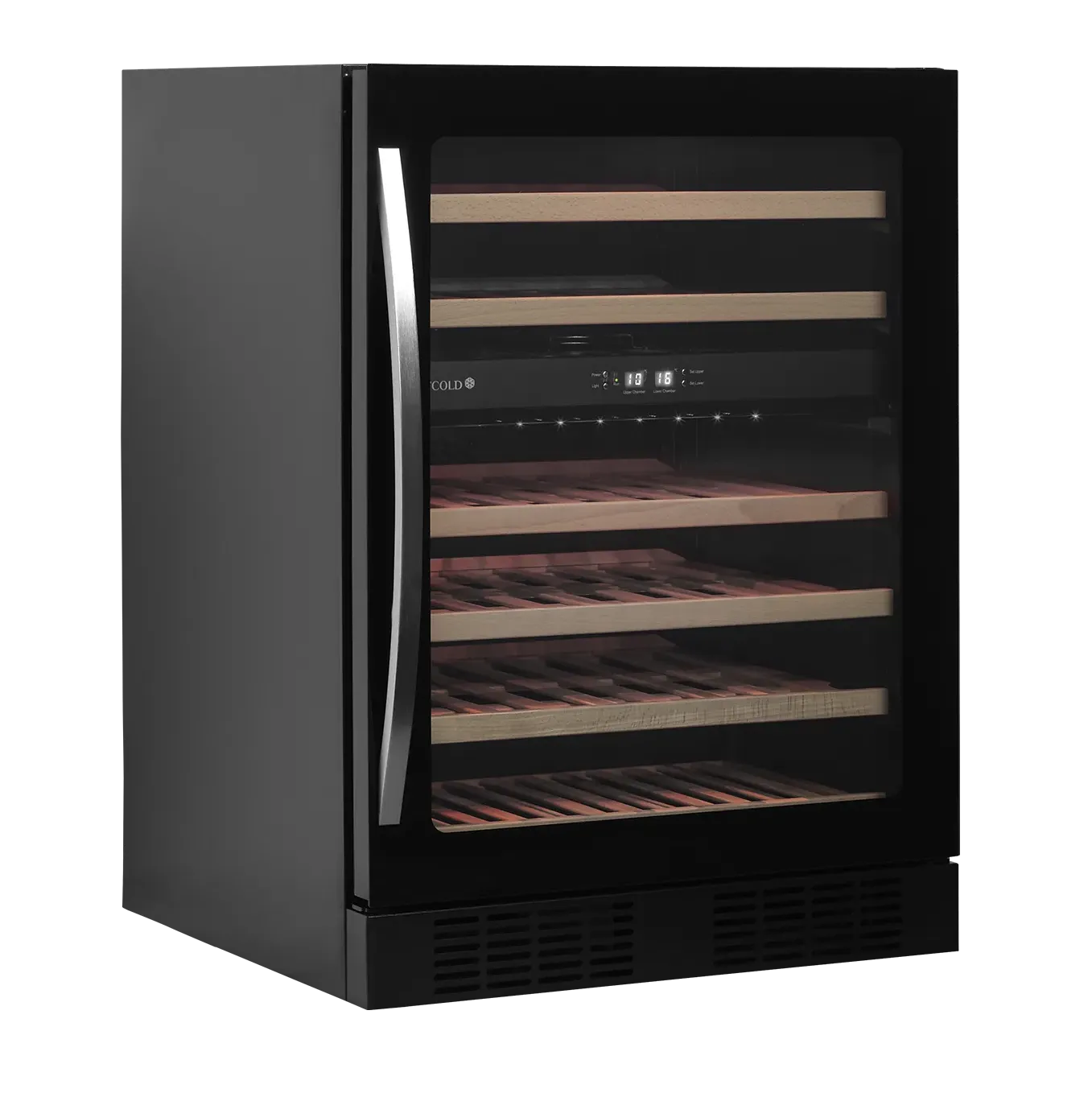 TEFCOLD TFW200-2F Vinkyl 155 L, sedd rakt framifrån mot vit bakgrund