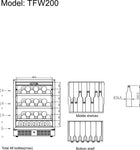 TEFCOLD TFW200-F Vinkyl 155 L, sedd diagonalt framifrån mot vit bakgrund