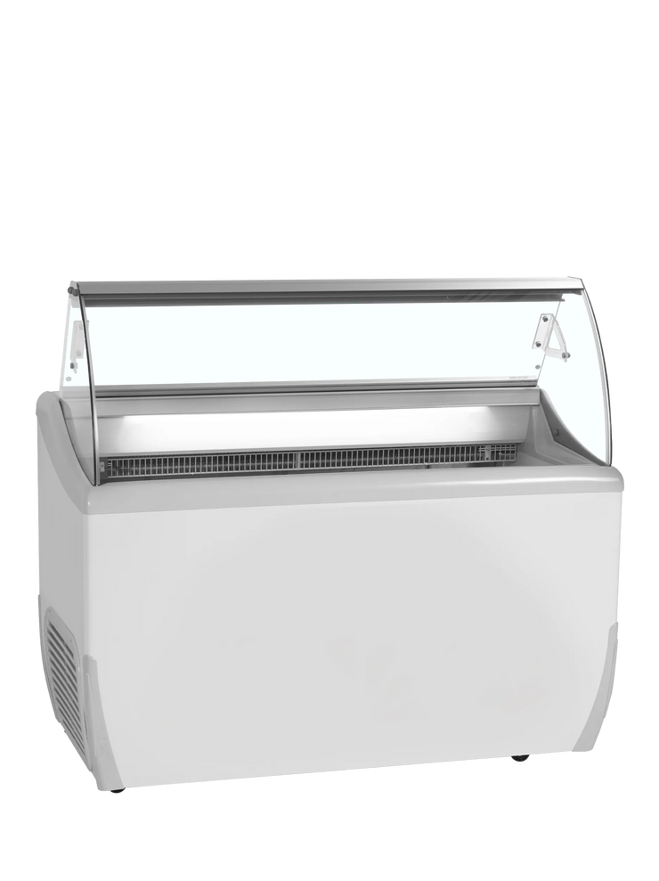 TEFCOLD UDRS7 Glassdisk 317 L, sedd från sidan mot vit bakgrund