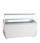 TEFCOLD UDRS9 Glassfrys 423 L, sedd från sidan mot vit bakgrund