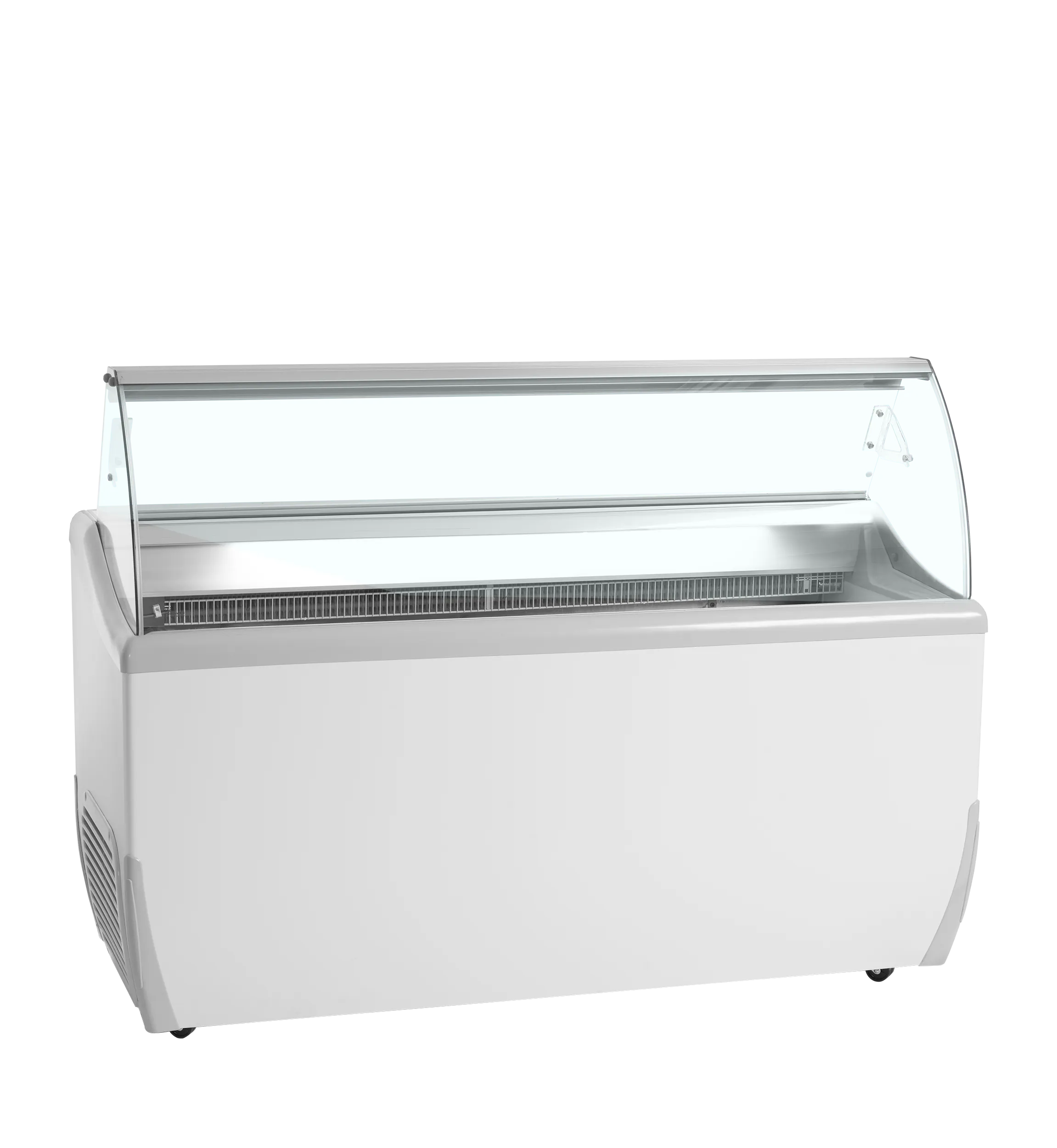 TEFCOLD UDRS9 Glassfrys 423 L, sedd från sidan mot vit bakgrund