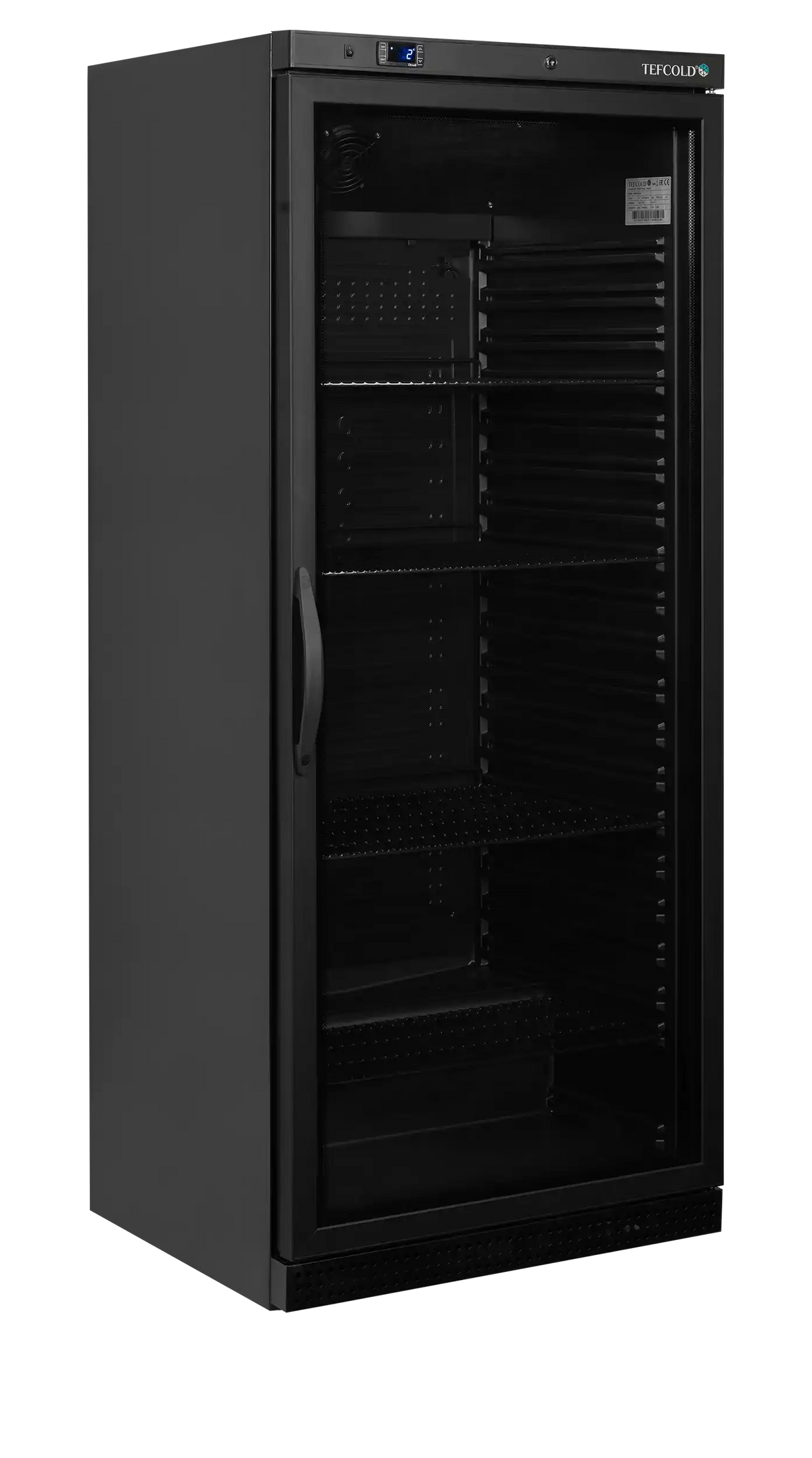 TEFCOLD UR600G Dryckeskyl i svart utförande sedd framifrån