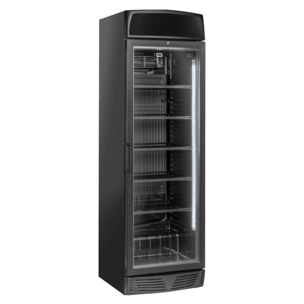 Svart modell av Cool Head TKG 390C Displaykyl med reklampanel