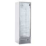 Vit TKG 420 dryckeskyl med LED-belysning och glasdörr