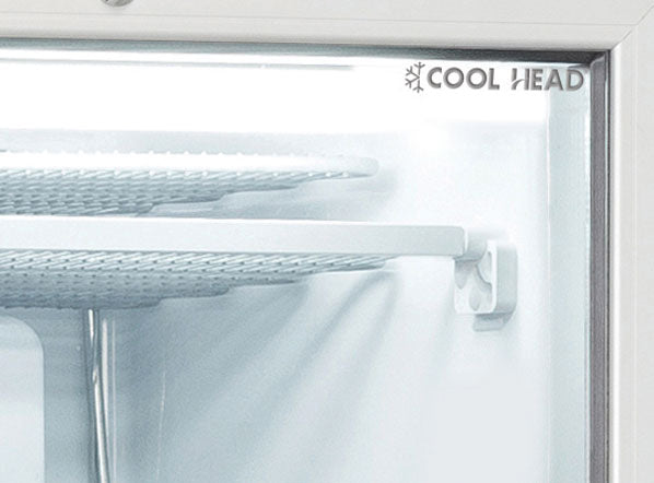Insida av Cool Head TNG 480C Displayfrys med synlig logotyp i övre högra hörnet.