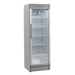 Fristående Tefcold GBC375 Displaykyl med glasdörr och flera hyllor.
