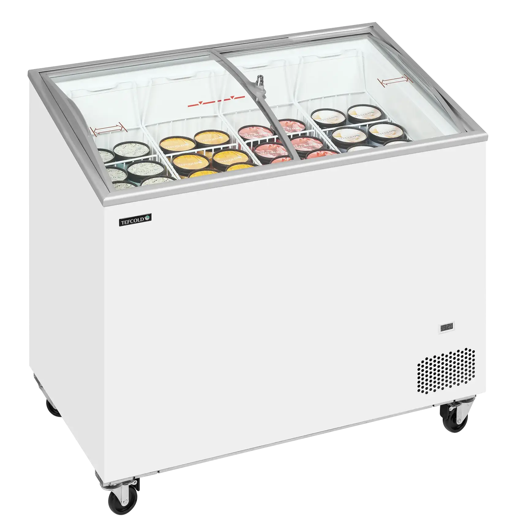 Tefcold IC301SCEB Frysbox laddad med glassförpackningar