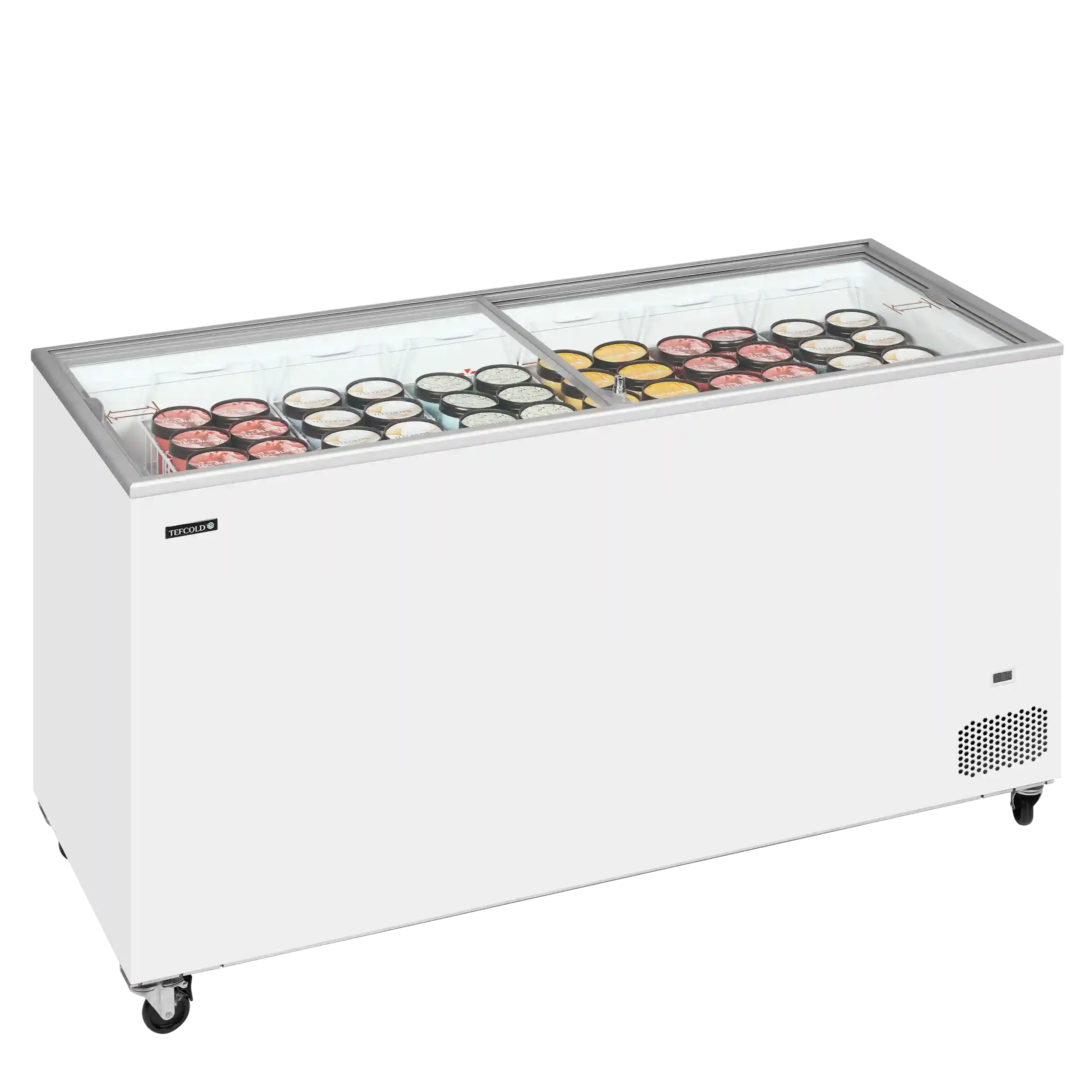 Vit Tefcold IC501SC Frysbox med glass i korgar