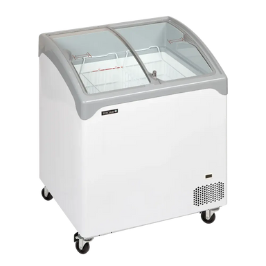 Tom Tefcold NIC201SCEB frysbox med glaslock och invändiga trådkorgar.