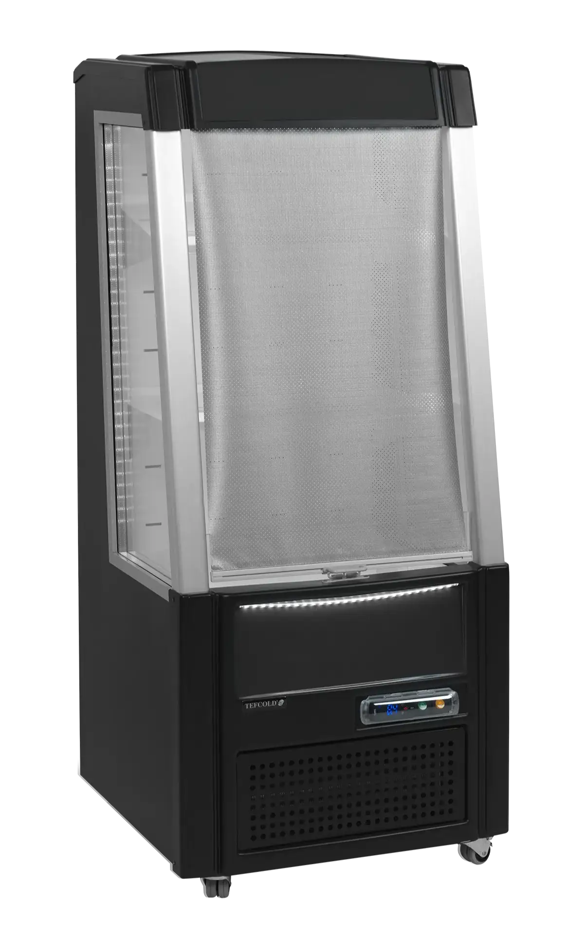 Tefcold ODC60 Kylmonter med stängd frontgardin och digital temperaturdisplay.