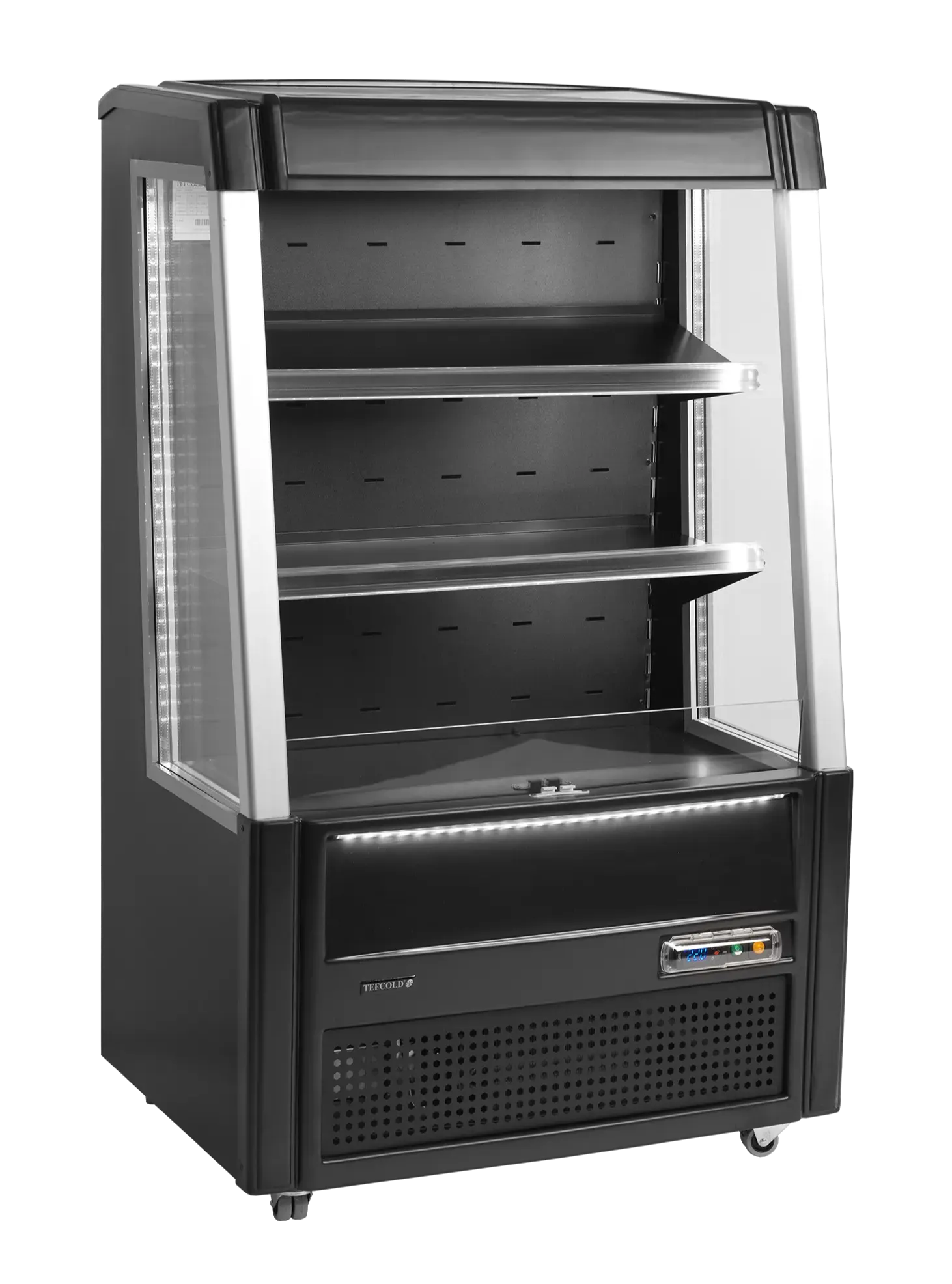 Tefcold ODC90 kylmonter med svart bakvägg, justerbara hyllplan och stark LED-belysning