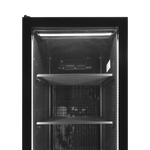 Toppvy inuti Tefcold SCU1425 FRAMELESS Displaykyl med belysning och gallerhyllor.