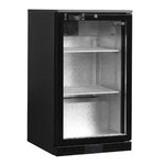 Tefcold DB106H Barkyl med stängd glasdörr och tomma hyllor.