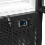 Tefcold FS1202S med blå digital termometer och låsfunktion i svart perforerad front