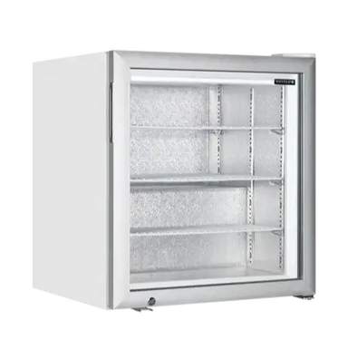Tefcold UF100G Displayfrys med glasdörr och tre hyllplan