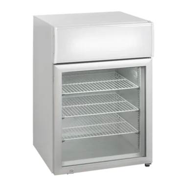 Tefcold UF100GCP Displayfrys utan dekor, med tom interiör och vit topp