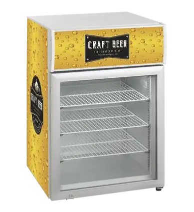 Tefcold UF100GCP Displayfrys med Craft Beer-dekor och glasdörr