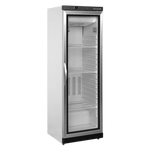 TEFCOLD UF400VG Displayfrys i helfigur med vit topp och svart underdel