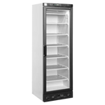 Tefcold UFSC371G Displayfrys med glasdörr och metallhyllor framifrån