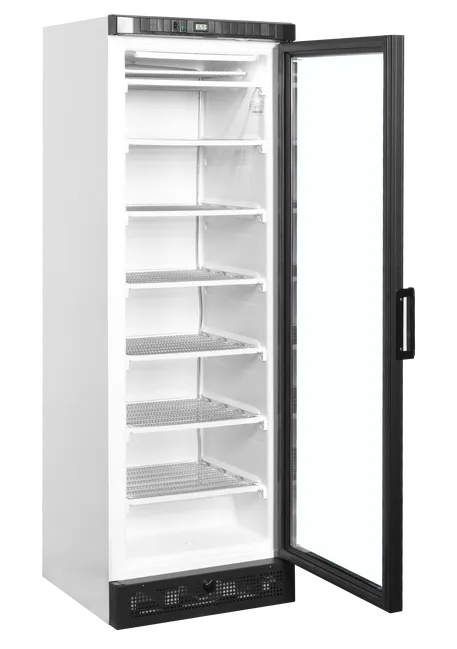Öppen TEFCOLD UFSC371G Displayfrys med sex hyllplan