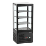 Tefcold UPD80 Kylmonter svart version med fyra hyllplan i glas.