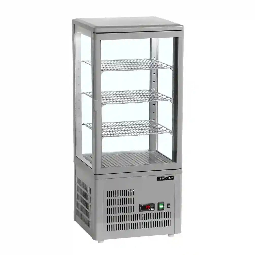 TEFCOLD UPD80 Kylmonter grå version med fyra trådhyllor.