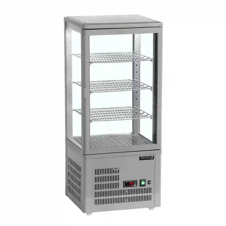 TEFCOLD UPD80 Kylmonter grå version med fyra trådhyllor.