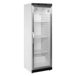 Tefcold UR400G Displaykyl med vita trådhyllor och glasdörr.