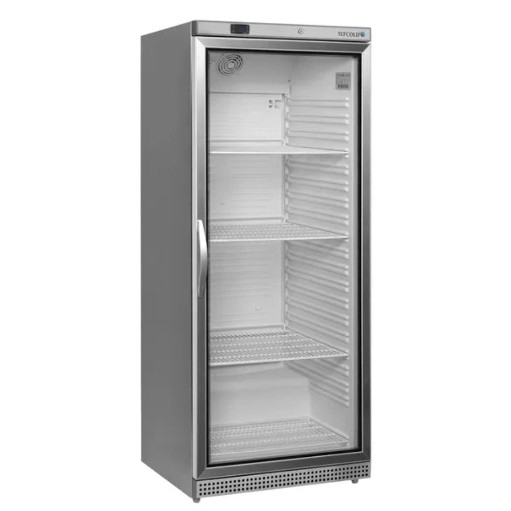 Tefcold UR600G Displaykyl med glasdörr och tomma hyllor.