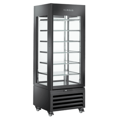 Fullständig vy av Cool Head VFP 404SB Kylmonter med glashyllor och LED-ljus.